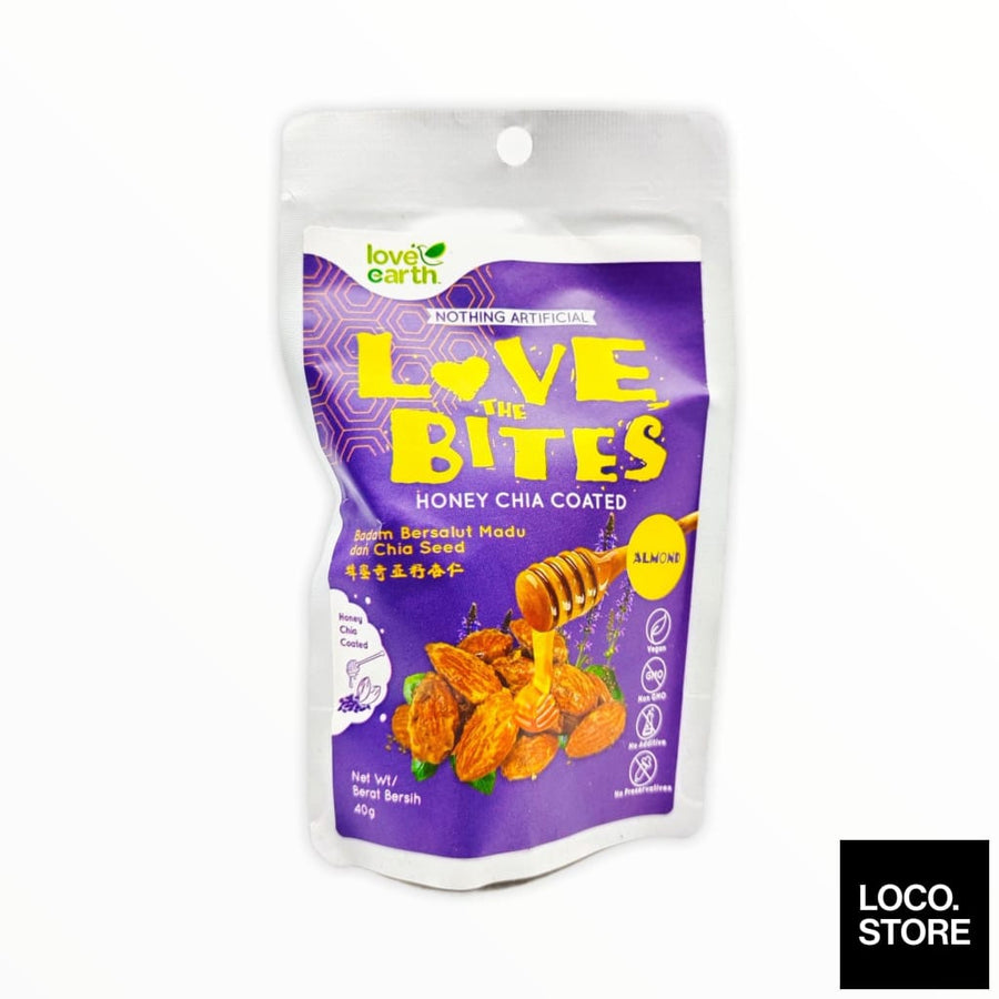 Love Earth Bites Honey Chia Coated Almond 40g - Snacks