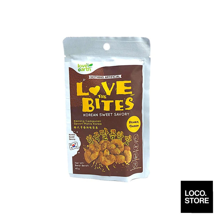 Love Earth Bites Korean Sweet Savory Peanut and Cashews 40g 