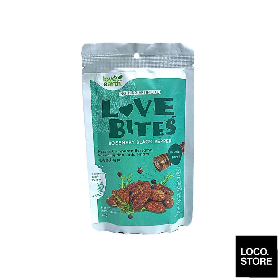 Love Earth Bites Rosemary Black Pepper Almonds and Pecan 40g