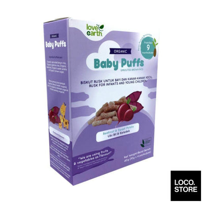 Love Earth Organic Baby Puffs Sprouted Brown Rice Beetroot &