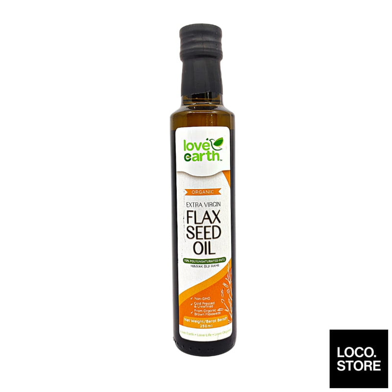 Love Earth Organic Flax Seed Oil 250ml - Health & Wellness