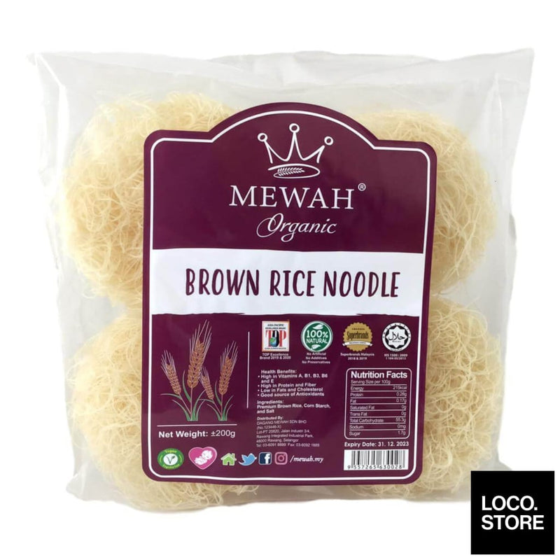 Mewah Organic Brown Rice Noodle 200G - Noodles Pasta & Rice