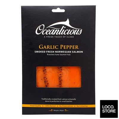 Oceanlicious Smoked Salmon Garlic Pepper 80g - Meat & 