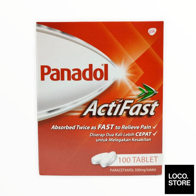 Panadol Actifast Caplet 500mg 100 Tablets - Health & 