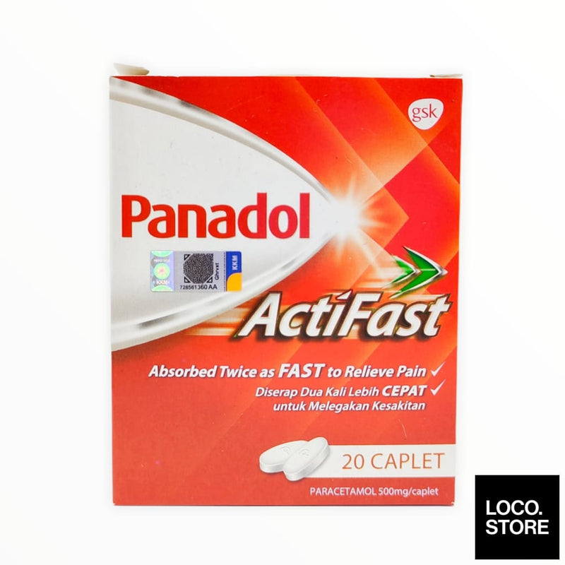 Panadol Actifast Caplet 500mg 20 Tablets - Health & Wellness