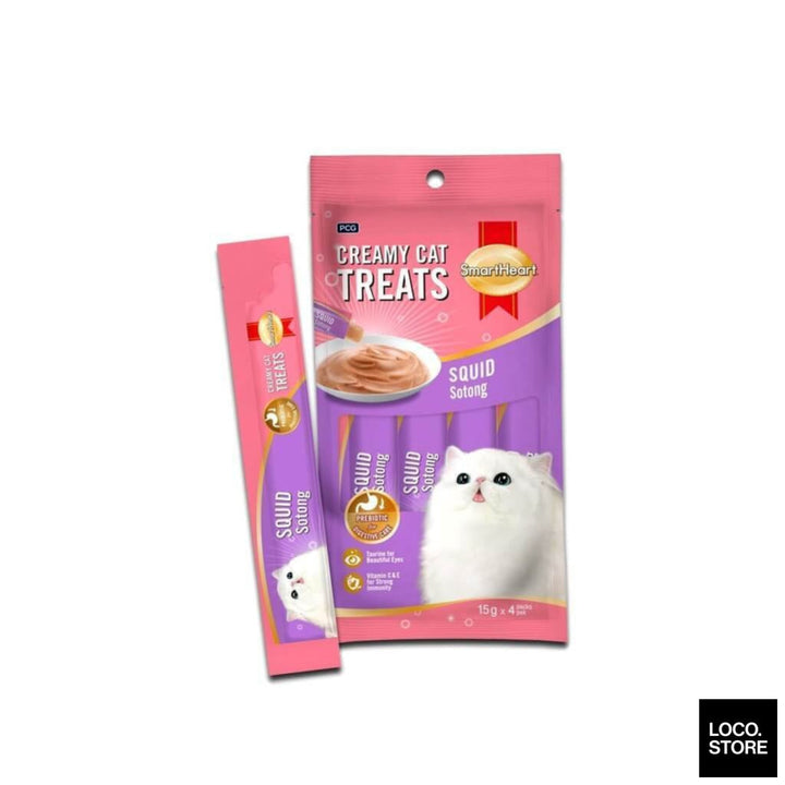 Smart Heart Cat Creamy Treats Squid 15g X 4 - Pet Supplies