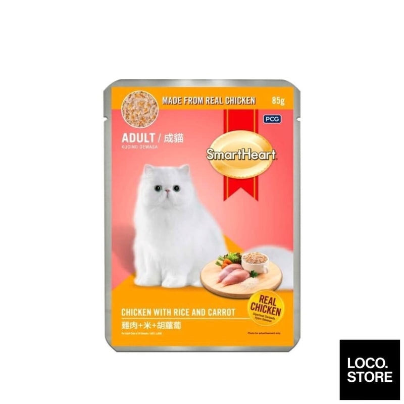 Smart Heart Cat Food Pouch Chicken With Rice And Carrot 85g 