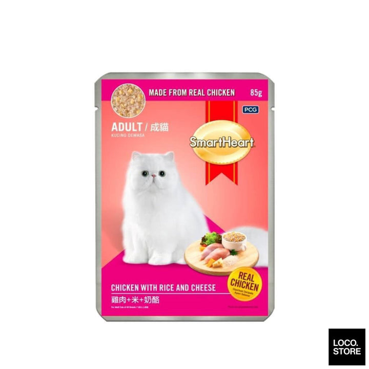Smart Heart Cat Food Pouch Chicken With Rice And Cheese 85g 