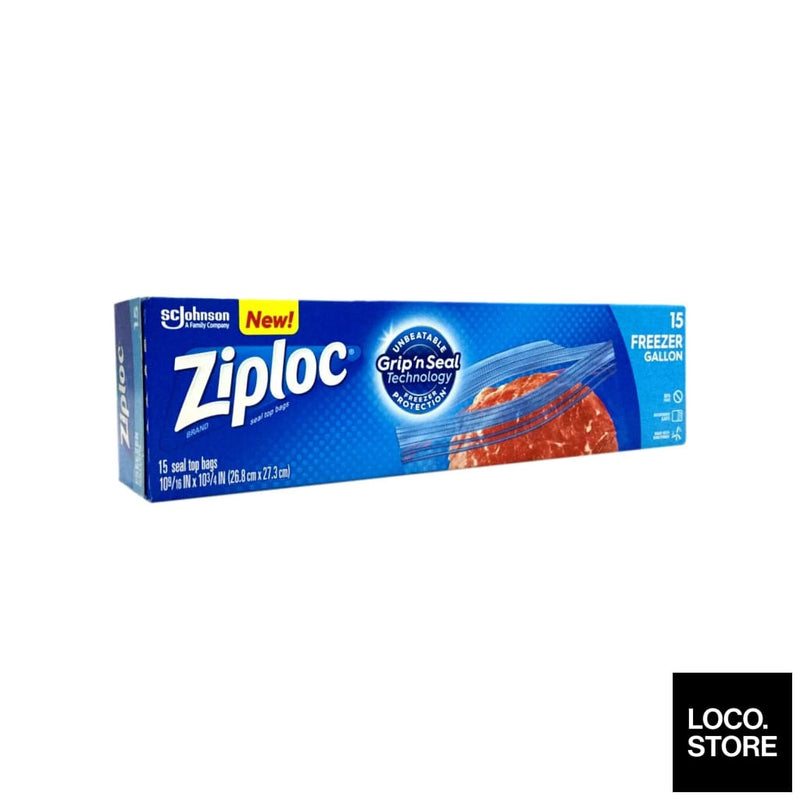 Ziploc Freezer Gallon Eot 15 bags - Household