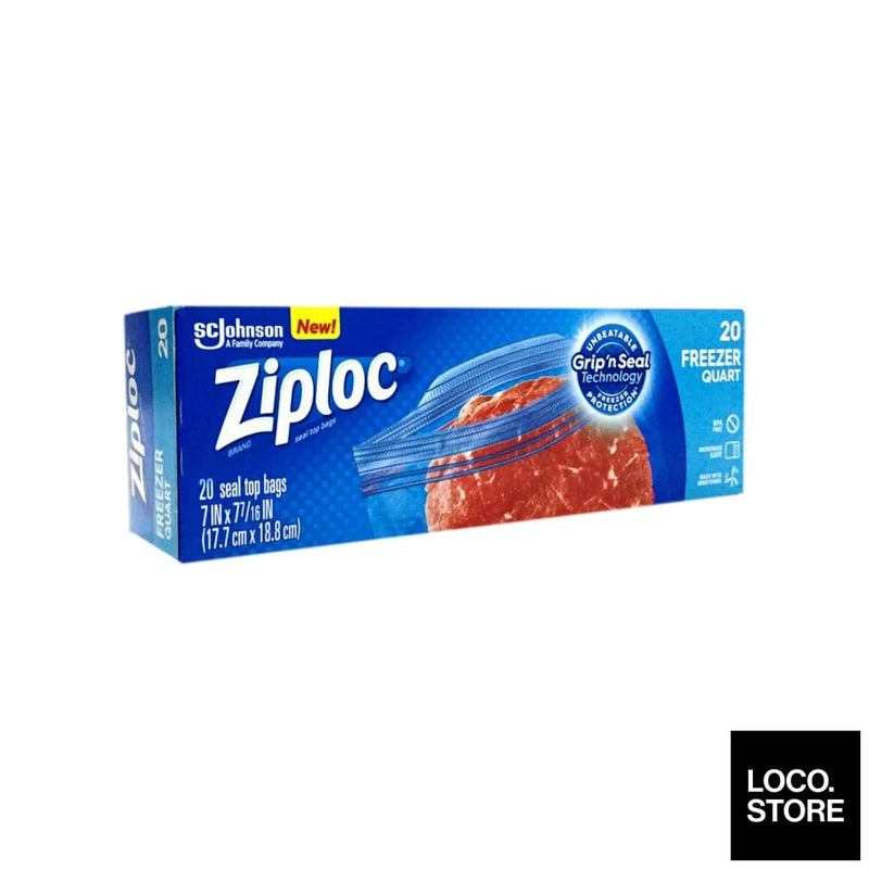 Ziploc Freezer Quart - 20 bags - Household